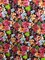 1 Yard Hawaiian Black Red Floral Poly Cotton Fabric 59/60 Inches Width for Sewing and Crafts